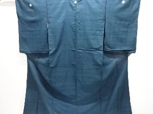 アンティーク　時代衣装　手織り紬三つ紋着物